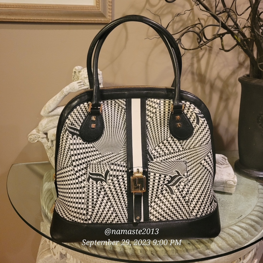 L.A.M.B. by Gwen Stefani Samburu Galloway Bowler Bag Luxury Designer #522